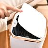 Fashion Light Luxury Desktop Trash Can Cute Household Desk Paper Basket with Lid Inner Bucket for Living Room Office