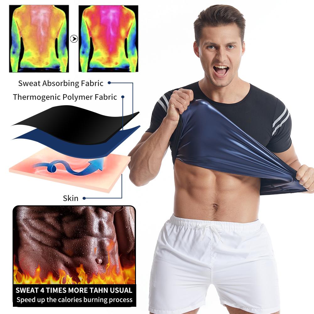 Мужской тренажер для талии Рубашка для сауны Пот Жилет Фитнес Формирователь тела для похудения Тренировочные майки Корректирующее белье Толстовка для упражнений в тренажерном зале Термобелье Костюм для сауны