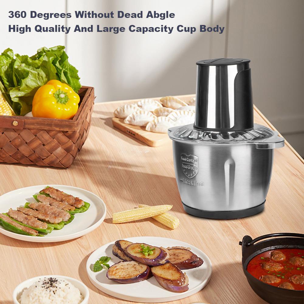 New 2 Speeds Electric Chopper Stainless Steel Meat Grinder Household Food Processor Kitchen Garlic Vegetable Grinder