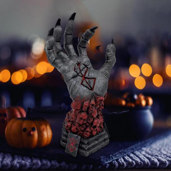 Berserk Resin Devil Hand Sculpture Heart Комплект ожерелий Реалистичный Череп Руна