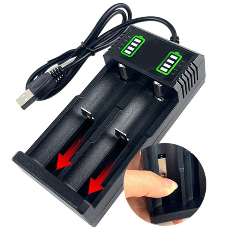 Портативное USB-зарядное устройство для аккумуляторов 18650, 21700, 26700, 14500, 18500, 26650 с интеллектуальным управлением зарядом