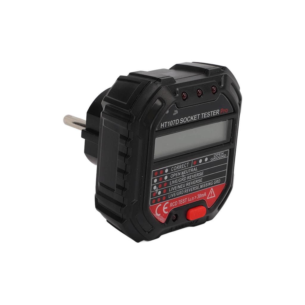 HT107D Multifunctional Socket Tester Digital Display Electrical Ground Wire Detector 45 65Hz