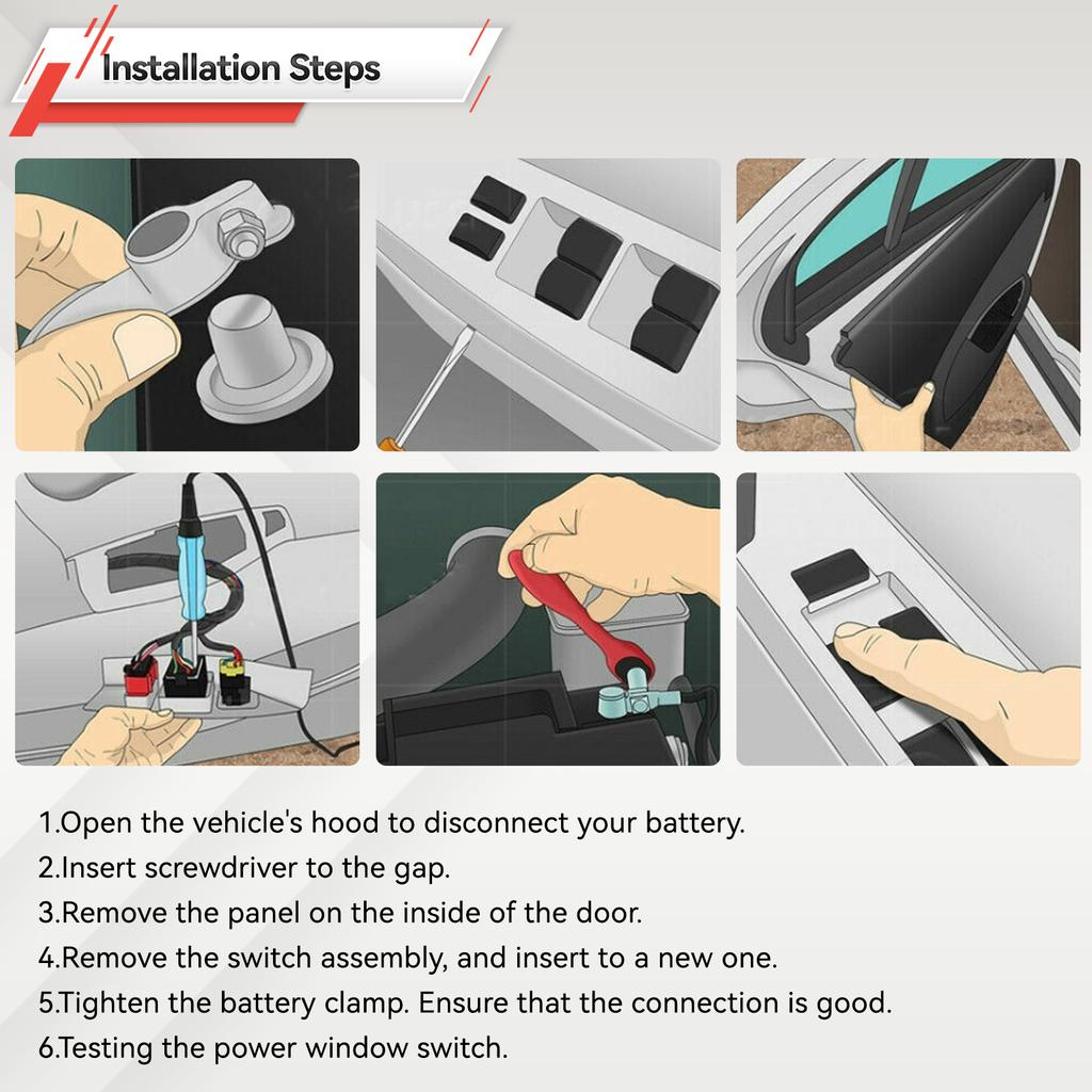 Car Power Window Control Switch Button 735461275 For Peugeot Bipper Tepee Citroen Nemo Fiat Fiorino FT91954 662424 WS228 6490.G8