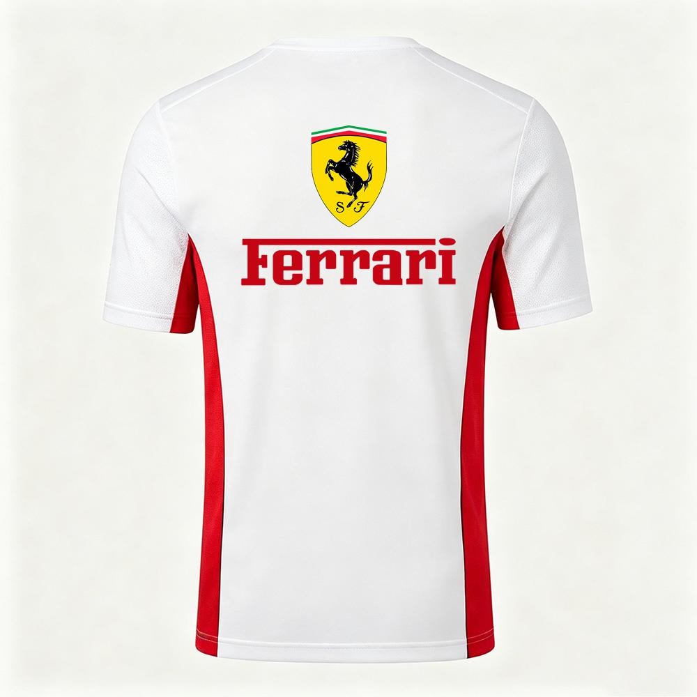 Ferrari Летняя футболка для мужчин и женщин, парная, с круглым вырезом, 3D-печать, топ с коротким рукавом, Формула 1, автогонки