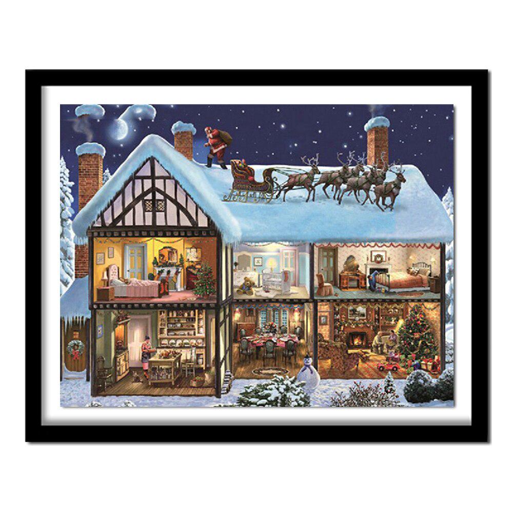 5d Diy Алмазная вышивка Рождественский дом Алмазная картина Вышивка крестом Полный квадратный декор со стразами