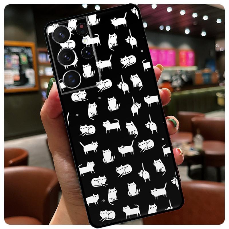 Мультяшный Милый Кошачий Чехол Для Samsung Galaxy S23 S22 Ultra S9 S10 Note 10 Plus Note 20 S21 Ultra S20 FE Телефонный Чехол
