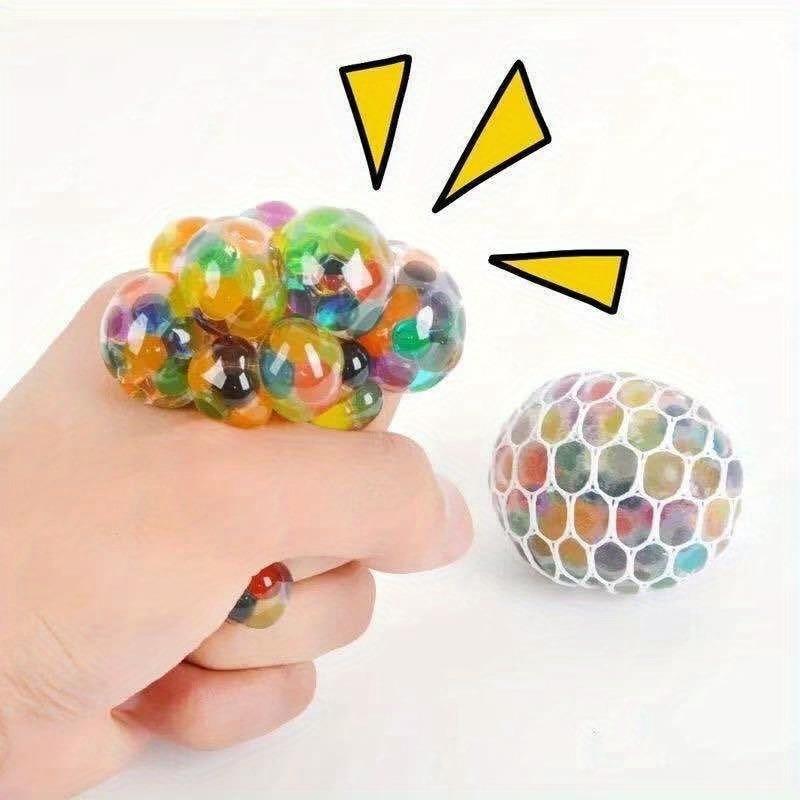 Rainbow Bead Squishy Stress Ball - Fidget Sensory Sticky Toy, Stress Relief for Adults, Perfect Party Favors & Gifts