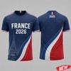 Мужская футболка с принтом France Football 2026, повседневная, с коротким рукавом, 3D-печать Эйфелевой башни, винтажный узор, летняя, унисекс, для повседневной носки, спортивные топы