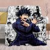 Фланелевое одеяло Аниме Jujutsu Kaisen - Мягкое, теплое, идеально подходит для дивана, кровати, кемпинга, путешествий, офиса, домашнего декора -QJY