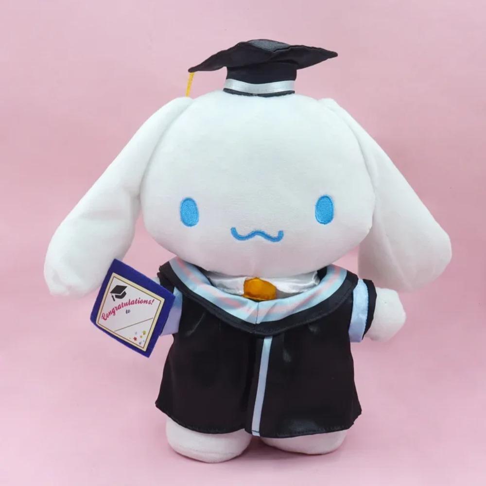 Anime Plush 25cm Cinnamoroll My Melody Kuromi Hello Kitty Graduation Plushie Doll Kawaii Soft Stuffed Graduation Gifts