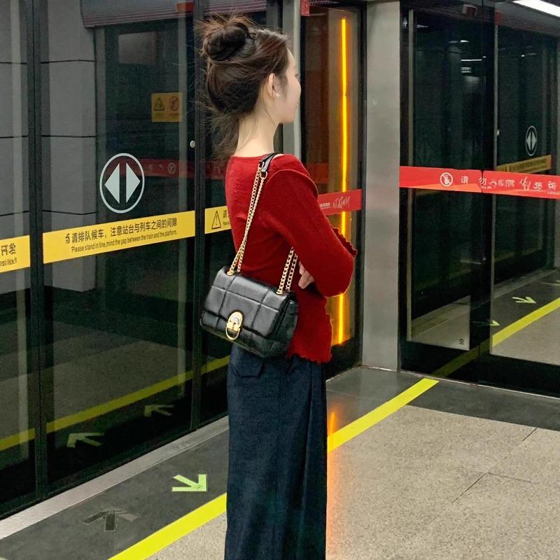 Long-sleeved Knitted Sweater Women's New Atmosphere Early Autumn Wear Slim-fitting Sweater Bottoming Shirt Top