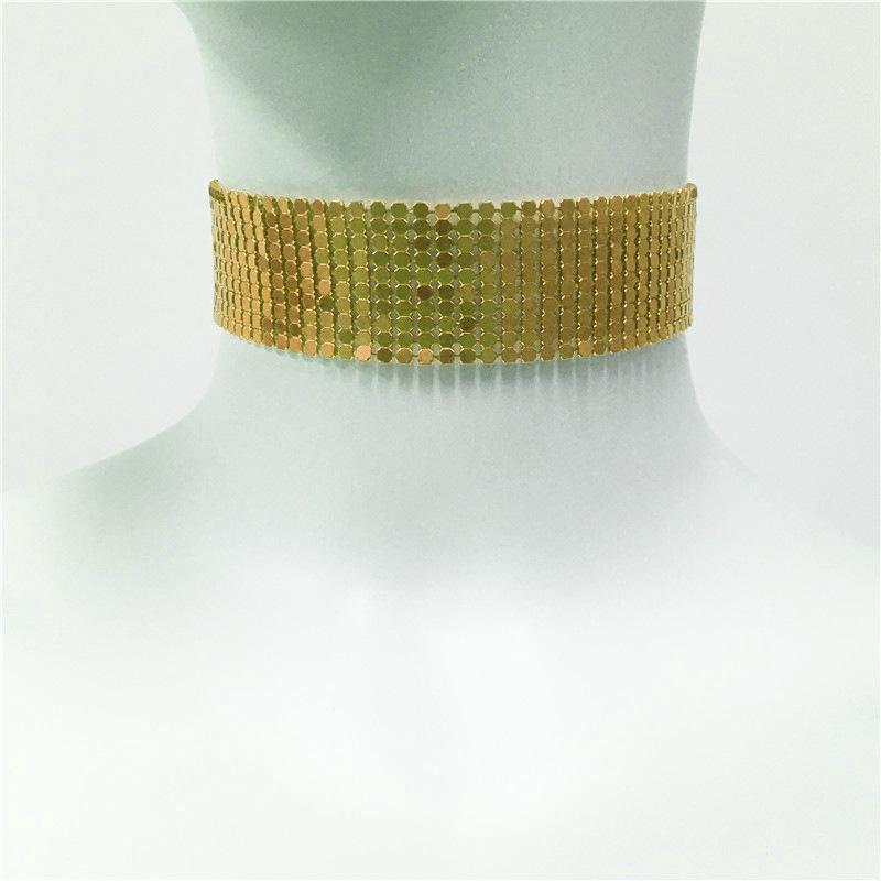 Европейские и американские аксессуары Металлическая пайеточная вечеринка Преувеличенное ожерелье Ювелирные изделия Музыкальная вечеринка Панк Хип-хоп Металлический чокер