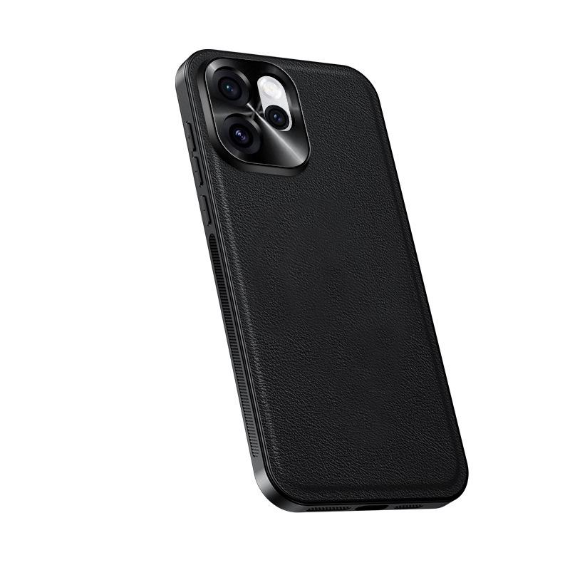 Применимо к OPPO Reno15Pro металлическая линза магнитный чехол для мобильного телефона простой кожаный Reno14Pro противоударный защитный чехол