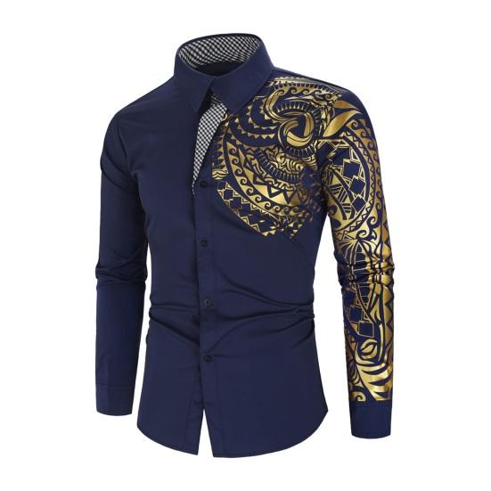 Мужская рубашка с отложным воротником и длинным рукавом, однобортный клетчатый кардиган в стиле ретро с принтом, свободный крой, мужской деловой топ средней длины