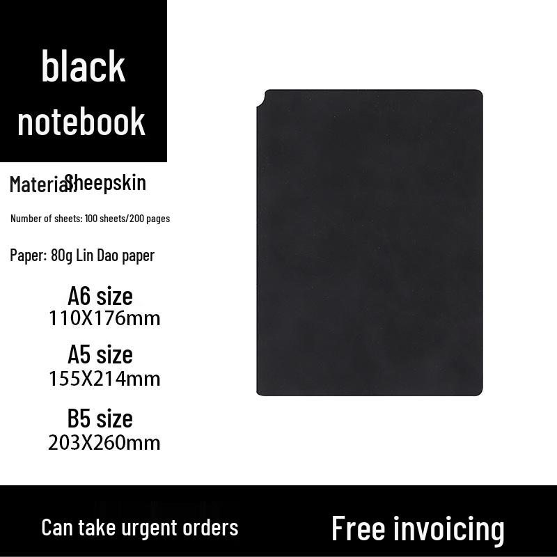 Блокнот A5 из мягкой овчины с петлей для ручки и персонализацией логотипа - Толстый журнал для деловых встреч