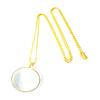 Necklace Jewelry Optical Magnifier with Chain Necklace Neckglasses Portable Monocle for Reading Collecting Library Gift