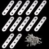 BESTU Stainless Steel Straight Plates, 12-Piece Set, 78 X 18 X 2mm, Flat Plates, Furniture Fixing Plates, Brackets, Screws Included