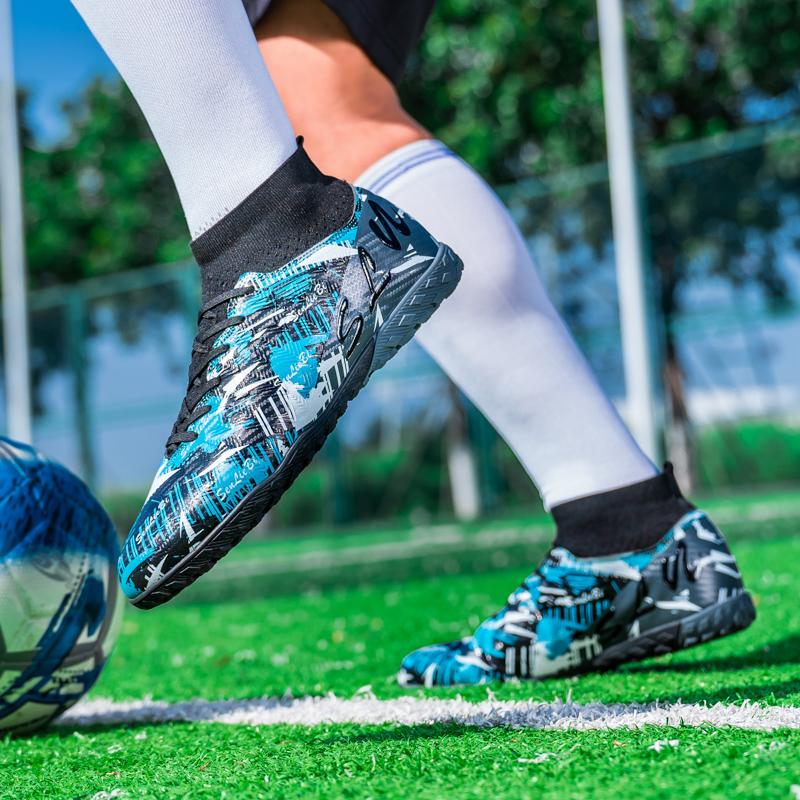 Мужские/детские футбольные бутсы Кожаные футбольные бутсы Резиновая мягкая подошва Короткие шипы Искусственный газон Юношеские Детские Футбольные Бутсы Мужские Футбольные Бутсы