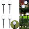 2Pcs Round Ball LED Garden Solar Power Light Outdoor Lawn Backyard Pathway Lamp