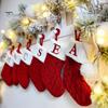Рождественский носок с ремешком, большая емкость, насыщенный цвет, классический дизайн с буквами, чулок, подвесное украшение