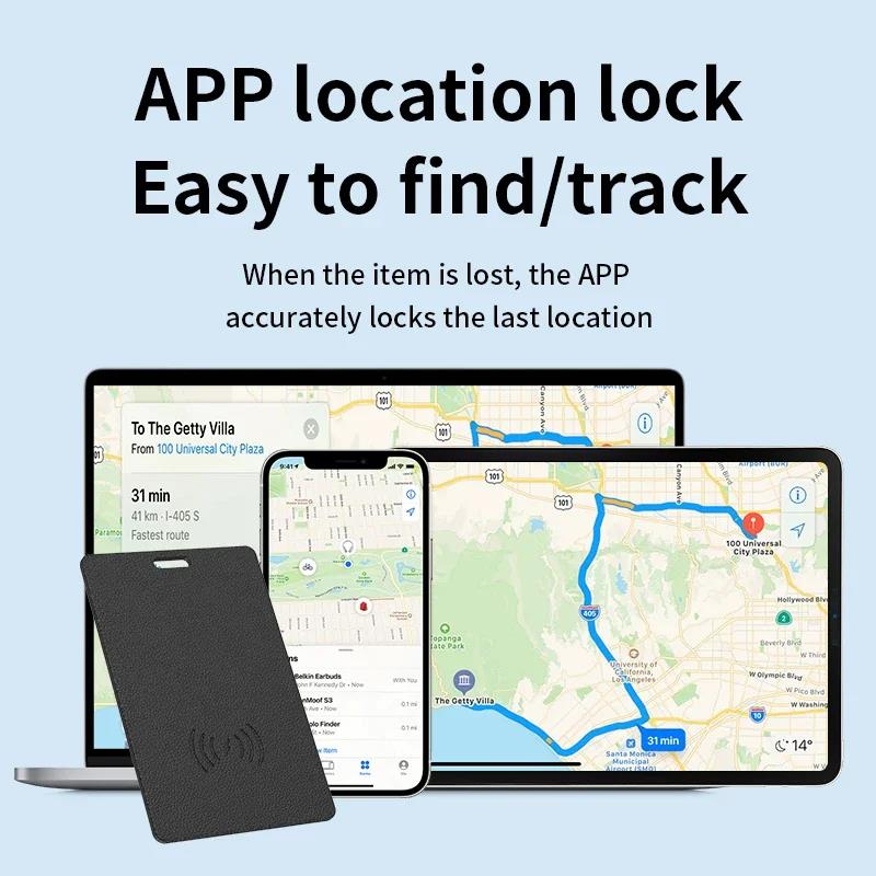 Тонкая GPS-трекер-карта Anti Loss GPS-отслеживание Умная мини-метка Bluetooth Беспроводная зарядка для приложения Find My iOS Кошелек Телефонный трекер