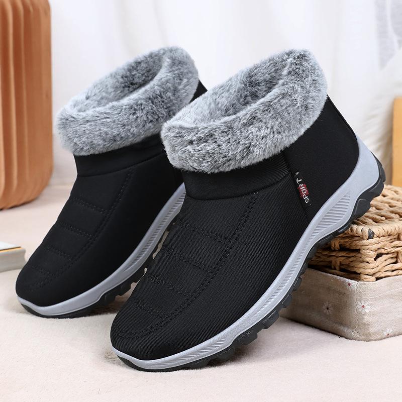 Cotton Shoes Women's New Winter Warm and Comfortable Mother Shoes One Pedal Elderly Shoes Piled Thickened Snow Boots