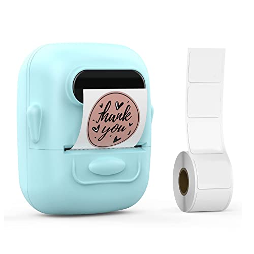 Green portable Bluetooth thermal barcode label printer blue
