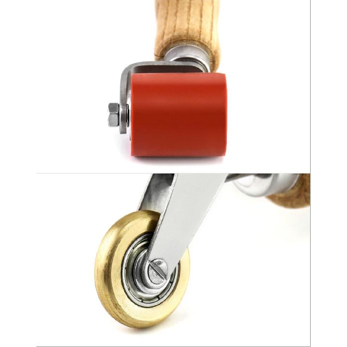 QWORK Ролик для швов, 40-мм силиконовый ролик для швов с 6-мм латунным роликом-монеткой для деталей, Инструмент-ролик для разглаживания швов для однослойной кровельной ленты из ПВХ/ТПО/ЭПДМ