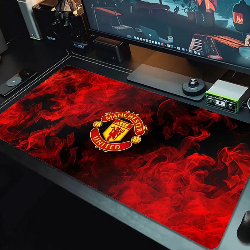 Manchester United F Large Size Mouse Pad Large Gaming Table Cushion Non-slip Laptop Tablet Big Mousepad XXL Mat Mini PC Playmat With Lock edge