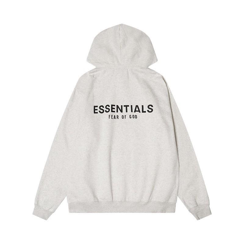 Unisex Oversized FOG-Style Hooded Sweatshirt With Essential Letter Print Fleece-Lined Cotton Pullover Fall