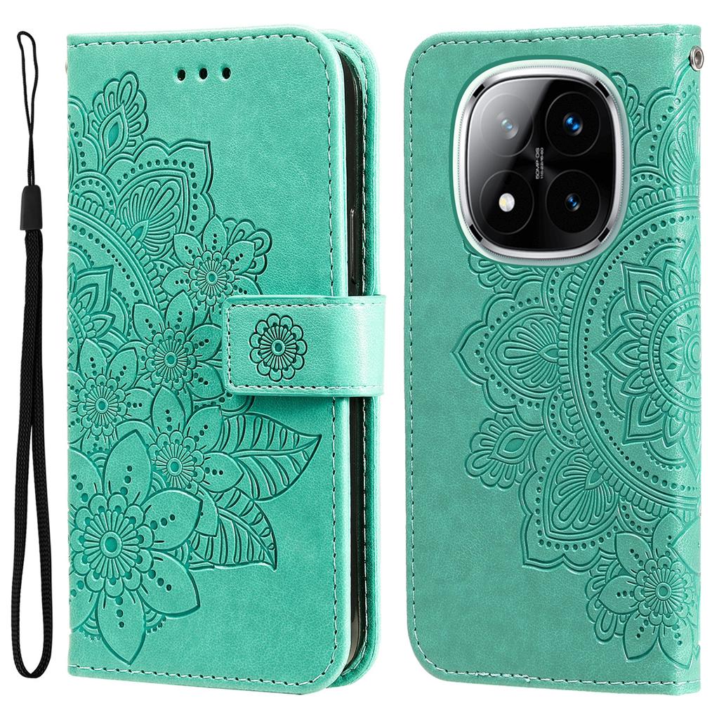 Для Xiaomi Redmi Note 14 Pro+ 5G/Note 14 Pro 5G/Poco X7 5G Чехол с цветочным узором из ПУ кожи Чехол для телефона