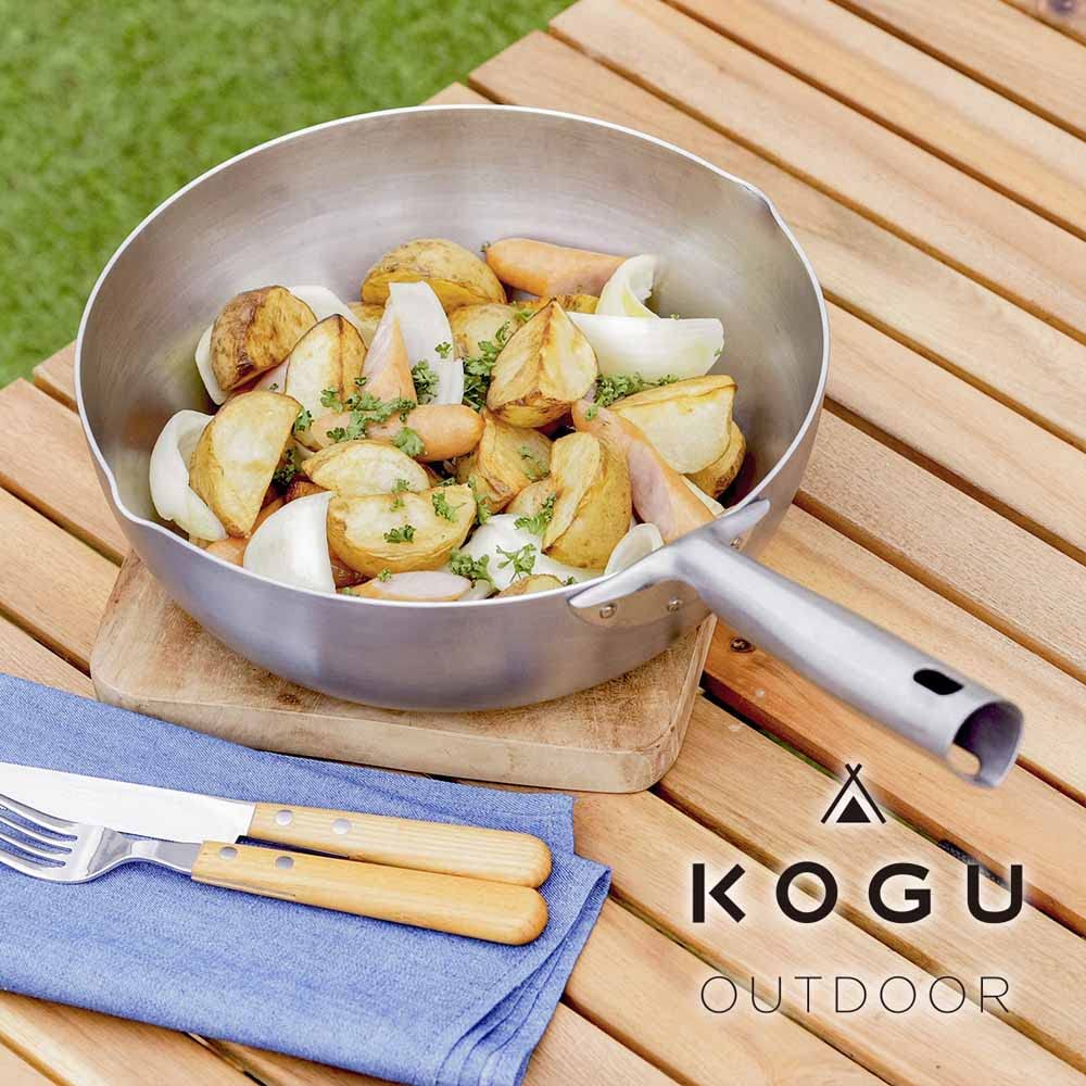 Shimomura Kikaku KOGU 3-Layer Stainless Deep Frying Pan, 24 cm, Gas and IH