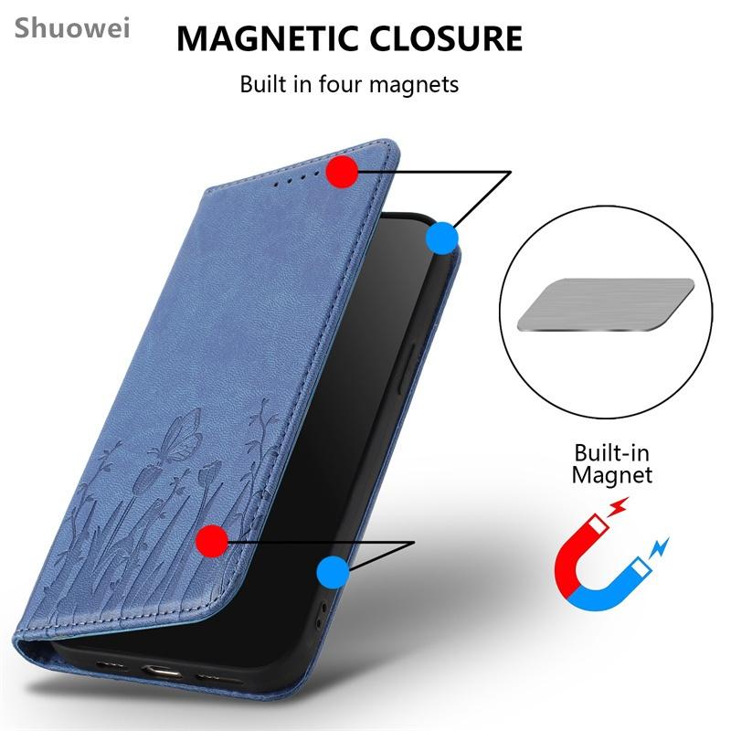 Чехол-книжка для OPPO Reno 11 11F 12 12F 12FS 13 13F Pro 4G 5G Кожаный чехол-кошелек