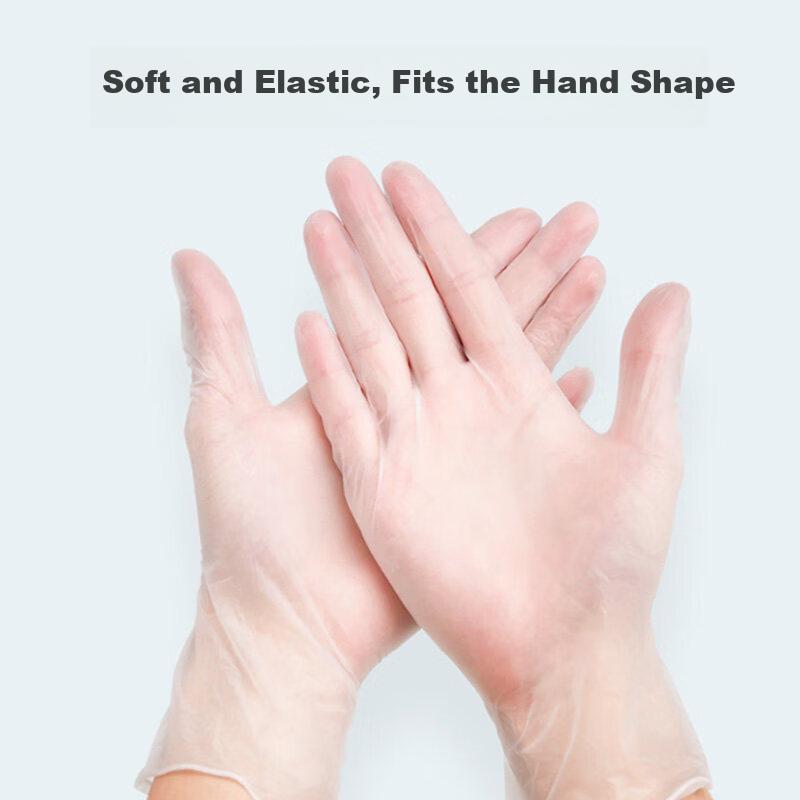 Helper Disposable PVC Gloves Thickened Waterproof Oil-Resistant Food-Grade Protective Gloves 80pcs/Box Medium Size