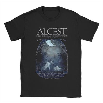 Мужские футболки французской группы ALCEST из чистого хлопка, винтажные футболки с коротким рукавом и круглым вырезом, футболка больших размеров