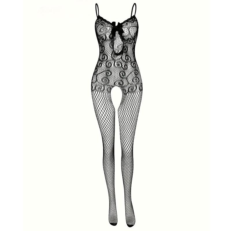 Sexy Red Fishnet Lingerie Women Erotic Mesh Full Body Stockings Sleepwear Jumpsuit Underwear Costume