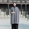Soft Winter Vintage Stand Collar Chinese Style Pan Buckle Long Thicked Jacket Cotton Loose Cotton Padded Coat