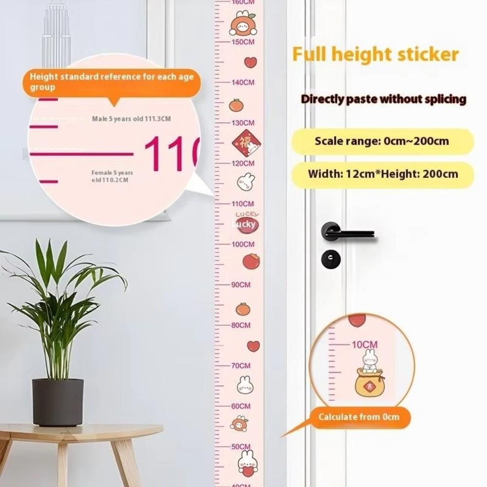 Self-adhesive Child Growth Chart Waterproof Height Measuring Tape Growth Chart Sticker  for Toddler