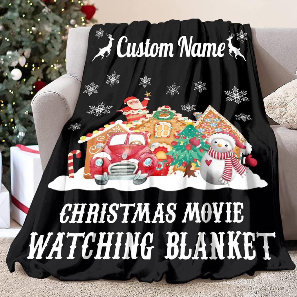 Christmas Checkered Pattern Printed Blanket for Bed Travel Camping Living Room Office Conditioning Blanket for All Seasons Gifts