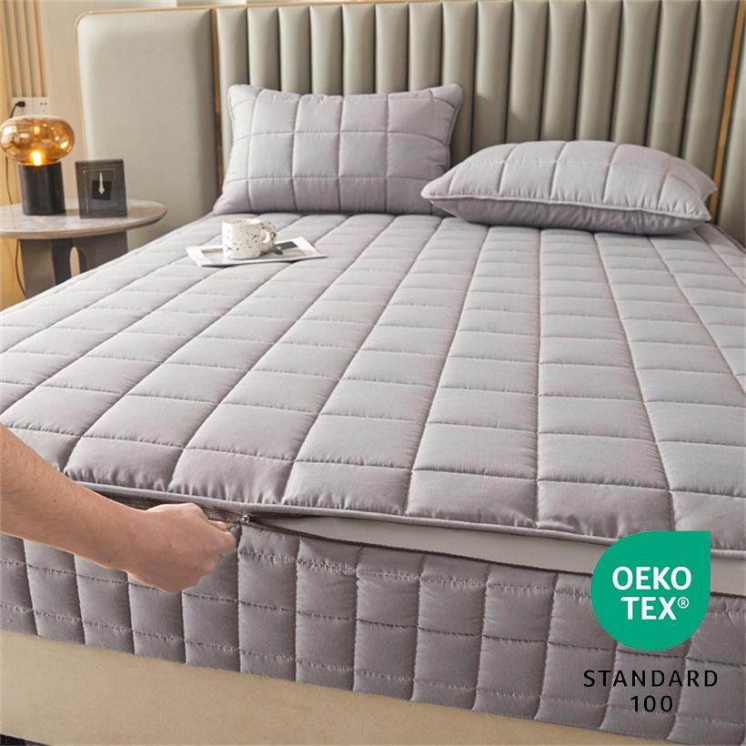 6-сторонний мягкий чехол для матраса с застежкой-молнией, пыленепроницаемая простыня на резинке для двуспальной кровати размера «queen-size», утолщенный защитный чехол для матраса