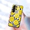 Аниме Чехол с улыбкой для Samsung S26 S25 S24 FE S23 S22 S21 Plus S20 Ultra Note20Ultra Черная Стеклянная Крышка