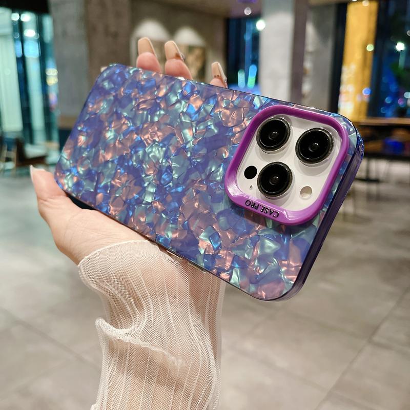 Роскошный чехол для телефона с цветным рисунком ракушки для iPhone 11 12 13 14 15 Pro Max 15plus противоударный модный красивый защитный чехол