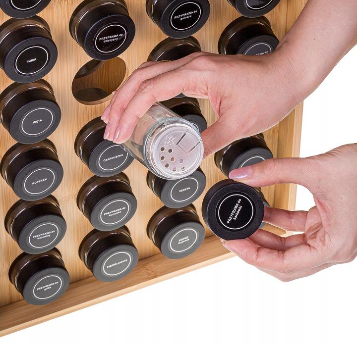 Spice Organizer Elegant Spice Rack 30 Jars + Labels
