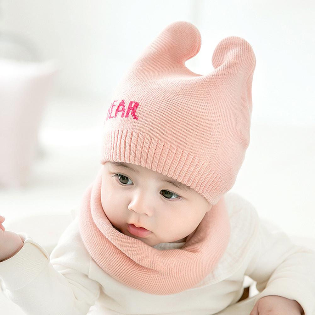 2PCS/Set Newborn Cap + Scarf Suit Warm Knitted Hat Neck Warmer Gaiter
