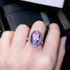 Gorgeous Big Oval Purple Cubic Zirconia Rings for Women Wedding Ceremony Party Bridal Accessories Statement Jewelry Newly
