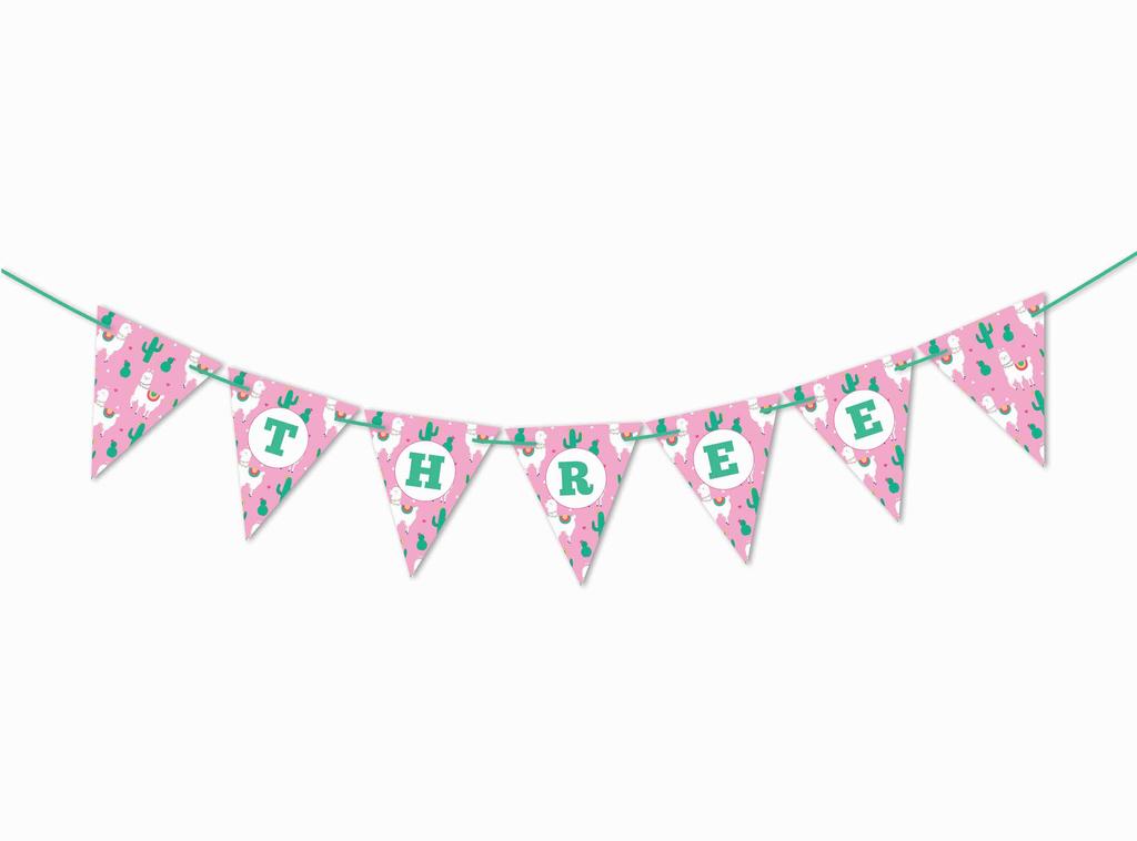 Inkdotpot Birthday Party Decorations Happy Birthday Party Garland Baby Girls Stripe Pennant Banner
