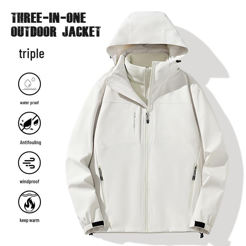Мужская куртка 3-в-1 для активного отдыха со съемной подкладкой - Ветрозащитная, водоотталкивающая и водонепроницаемая для альпинизма