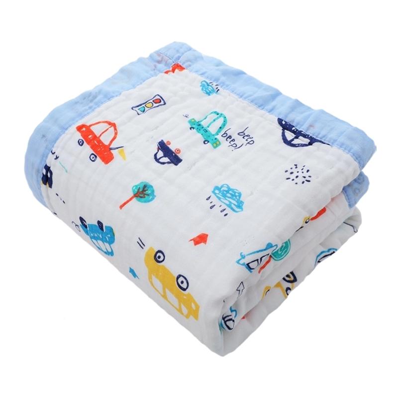 Large Size Infant Bath Blanket High Density Gauze Bath Towel 6-layer for Delicate Skin Quick Drying and Breathable