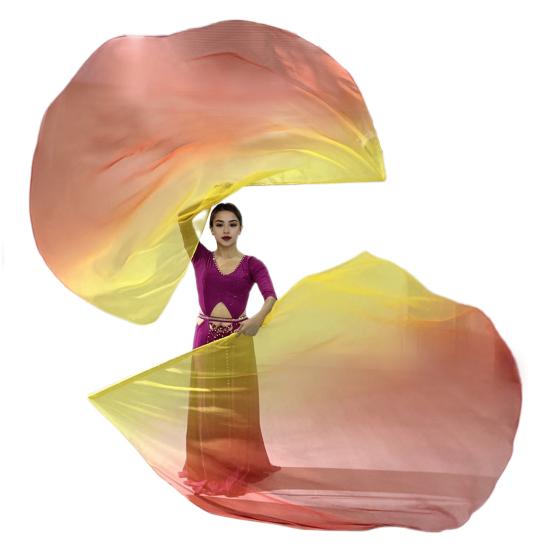 Half Circle Flag Flowing Shrittle Reflective Material Vibrant Gradient Colors Stretchable Metal Rod Lightweight Dance Flags Praise