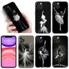 Ballet Girl Phone Case For Apple iPhone 12 13 Mini 11 14 15 Pro Max 7 8 Plus X XR XS SE 2020 2022 Black Silicone Case